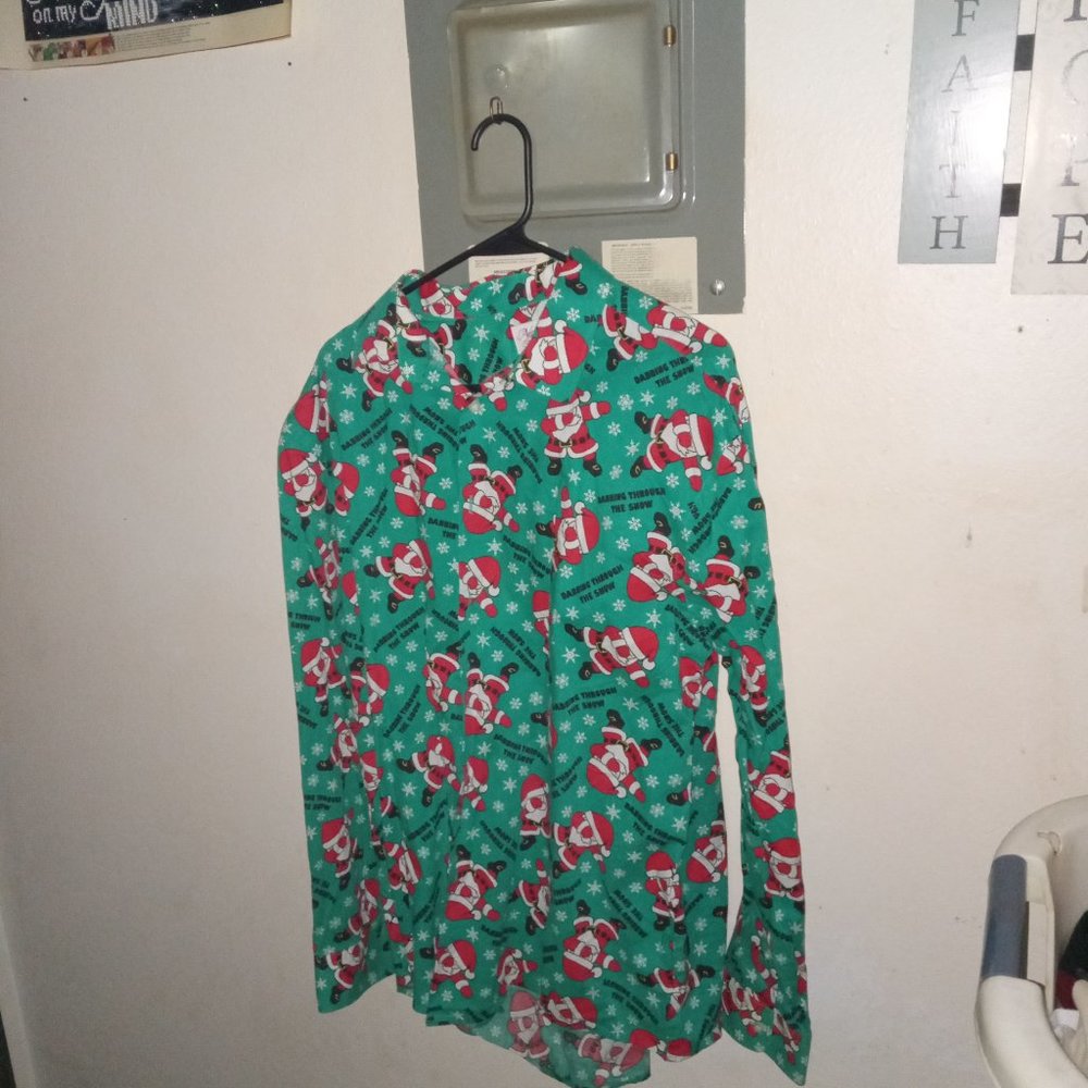 Mens dabbing santa shirt